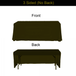 Black Table Throw 1 Color Logo Print 6 ft. or 8ft. ( 3-sided or 4-sided option)