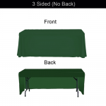 Green Table Throw 1 Color Logo Print 6 ft. or 8ft. ( 3-sided or 4-sided option)