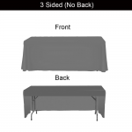 Grey Table Throw 1 Color Logo Print 6 ft. or 8ft. ( 3-sided or 4-sided option)