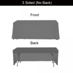 Grey Table Throw 2 Color Logo Print 6 ft. or 8ft. ( 3-sided or 4-sided option)