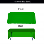 Lime Green Table Throw 2 Color Logo Print 6 ft. or 8ft. ( 3-sided or 4-sided option)