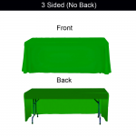 Lime Green Table Throw 1 Color Logo Print 6 ft. or 8ft. ( 3-sided or 4-sided option)