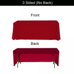RED Table Throw 2 Color Logo Print 6 ft. or 8ft. ( 3-sided or 4-sided option)