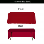 Red Table Throw 1 Color Logo Print 6 ft. or 8ft. ( 3-sided or 4-sided option)